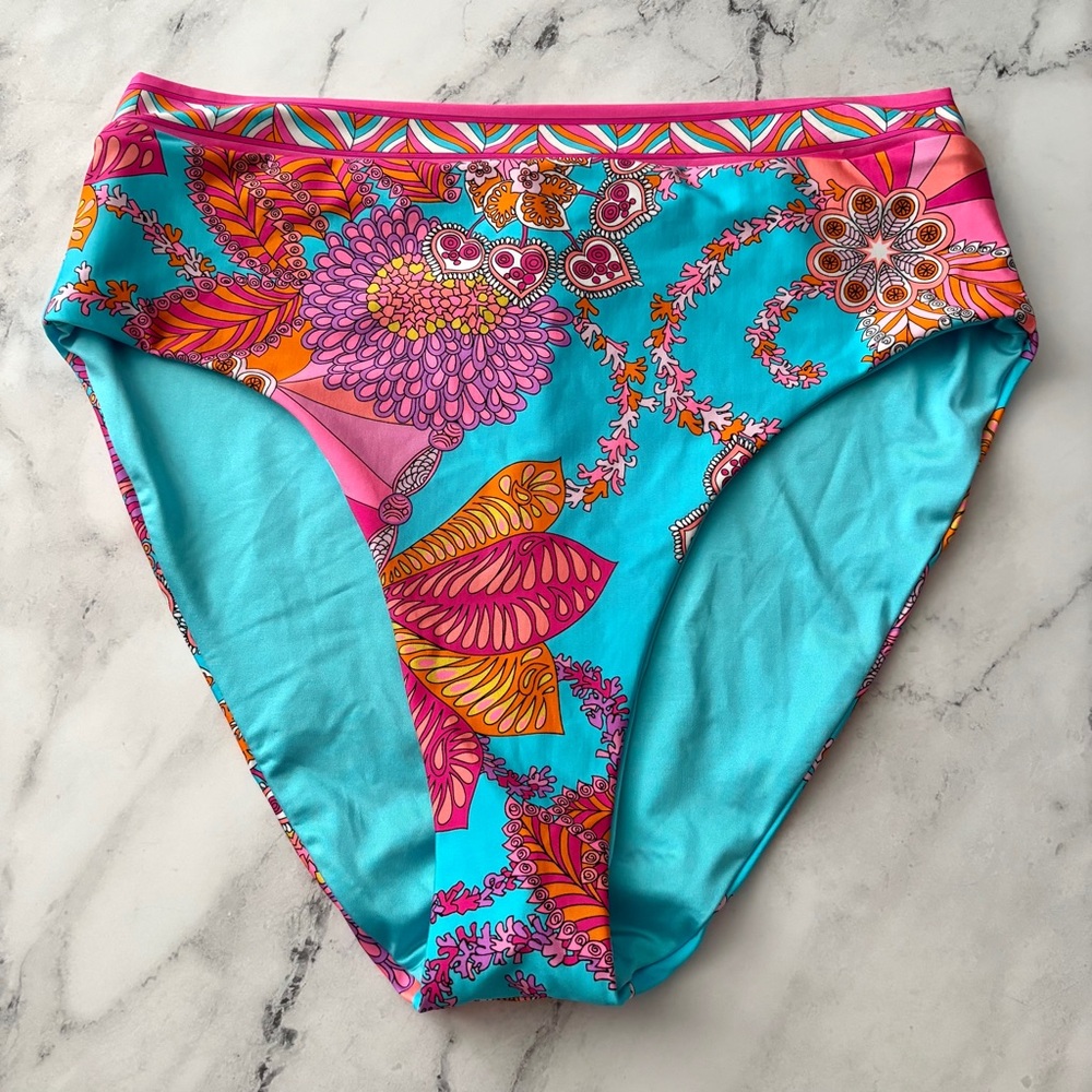 Trina Turk Nwt Meilani High Waist Swim Bikini Bottom 12